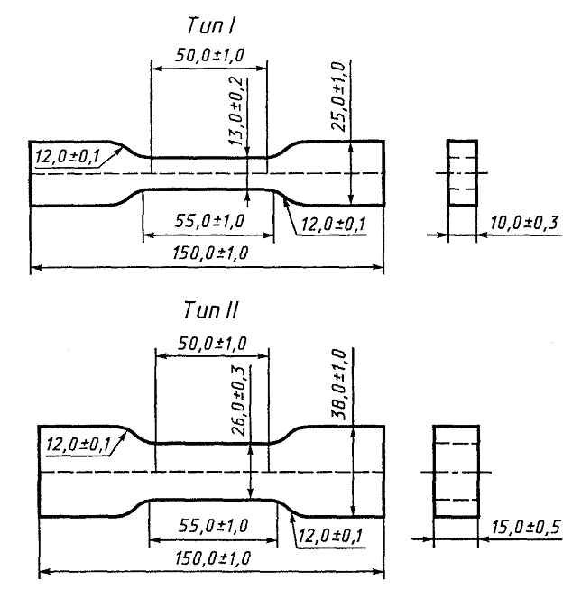 Образцы для испытаний на растяжение гост
