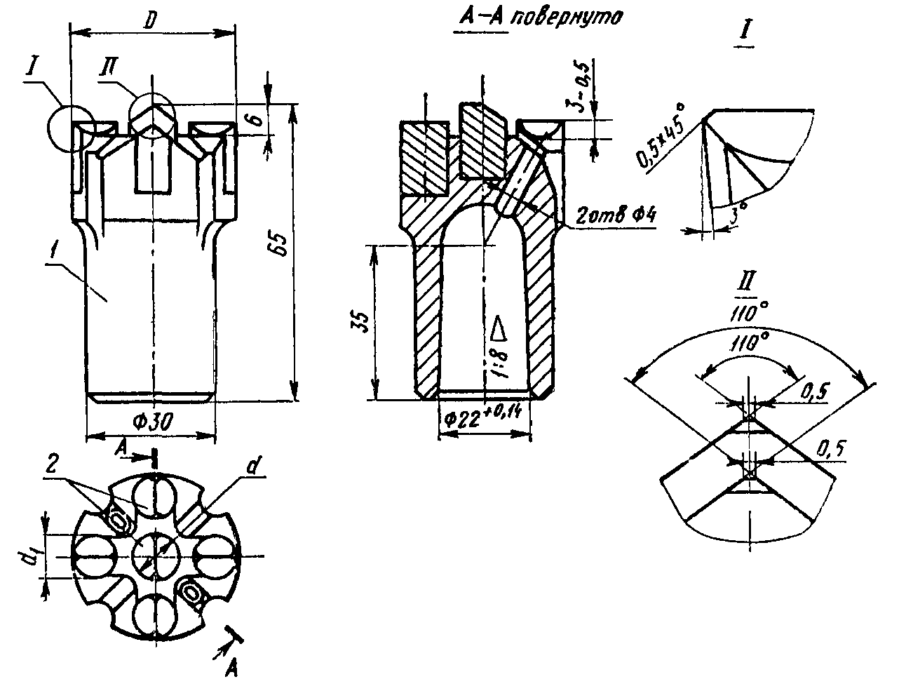 Чертеж алмазной коронки