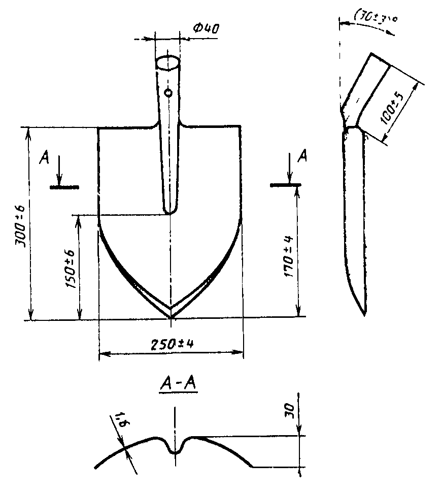 Лопата саперная чертеж
