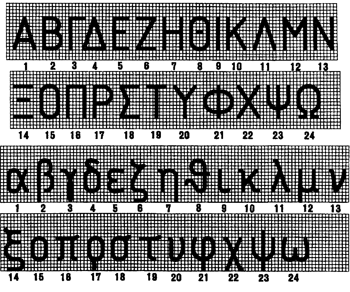 Чертежный шрифт греческие буквы