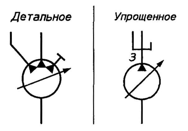 Обозначение насоса на чертеже