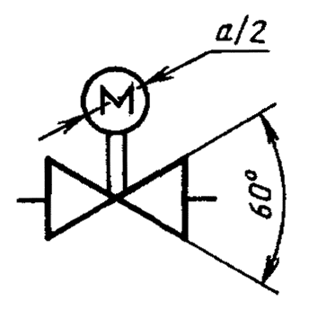 Обозначение задвижки с электроприводом на чертеже