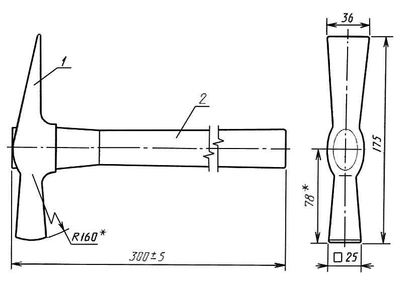 Молоток слесарный чертеж