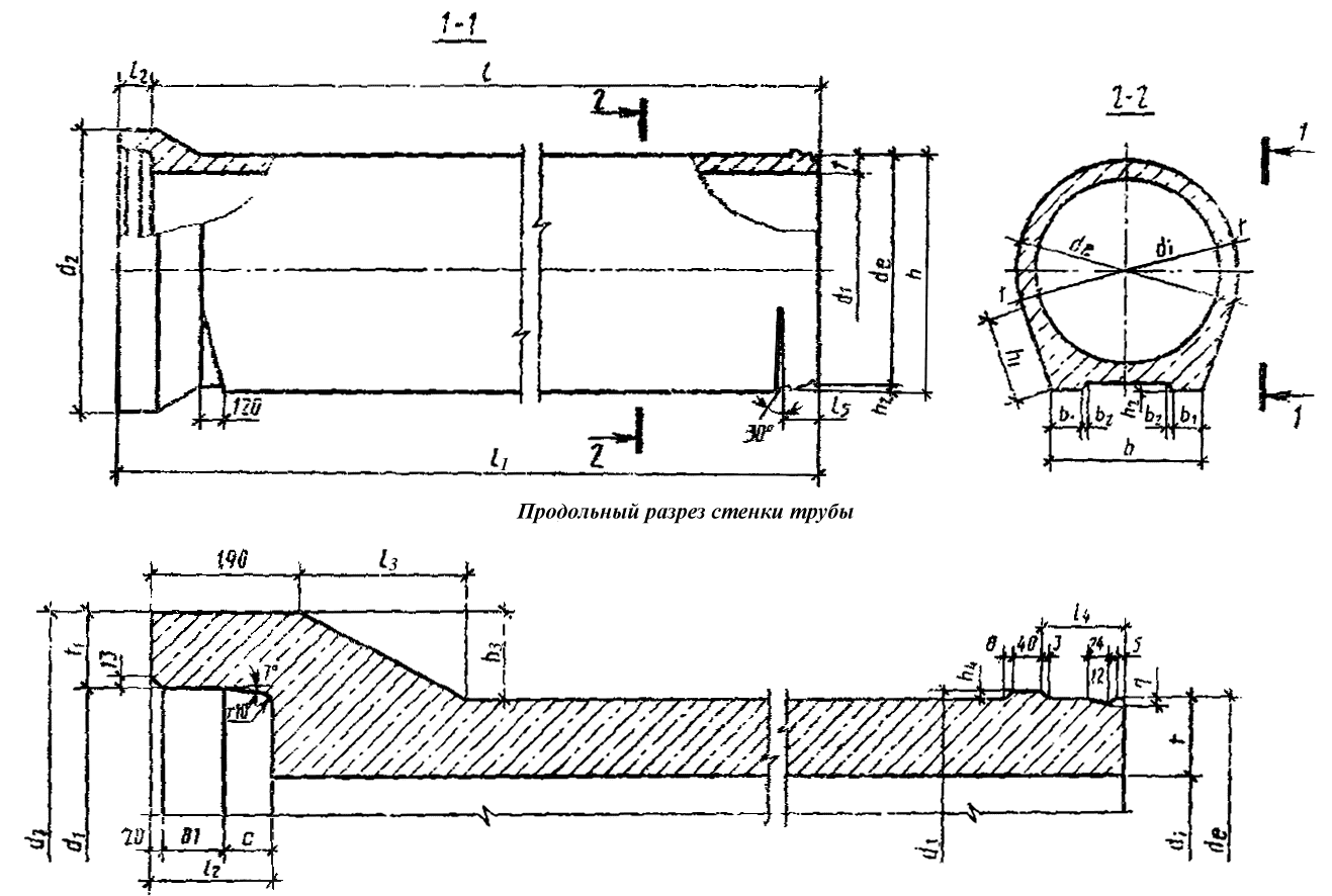 Труба асбестоцементная 300 мм чертеж
